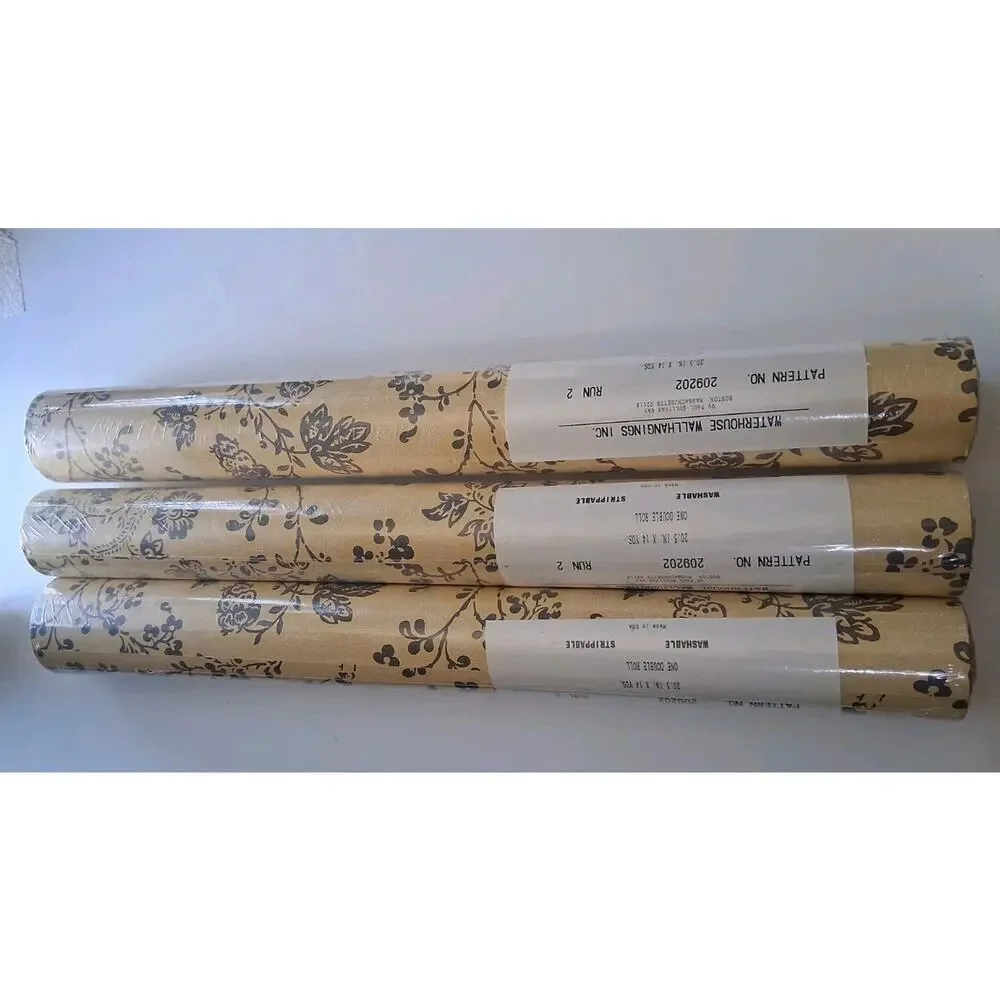 Waterhouse Wallhangings Cape Cod Floral WH209 CHARCOAL/MUSTARD. Price Per 1 Yard
